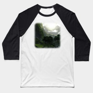 Beautiful landscape in the fog Baseball T-Shirt